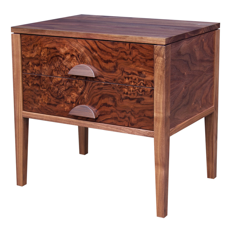 Burr Walnut bedside table